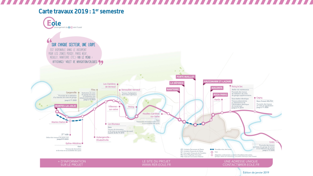 La carte des travaux 1er semestre 2019 - EOLE - RER E La carte des travaux 1er semestre 2019 - EOLE - RER E